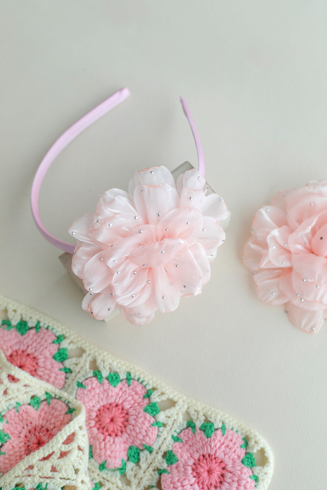 2-Pack Powder and Burgundy Satin Crown
