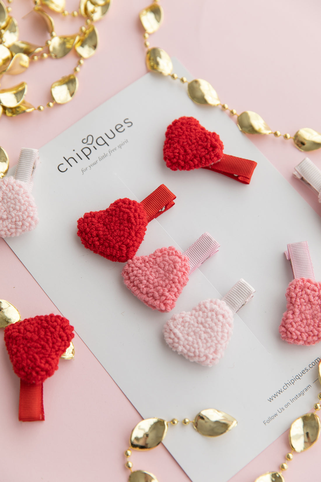 3-Piece Heart Motif Punch Buckle Set
