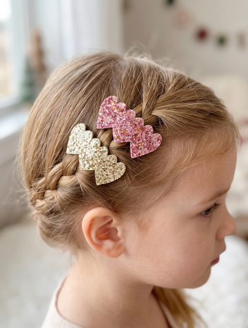 Set of 2 Gold Glitter Snap Buckles