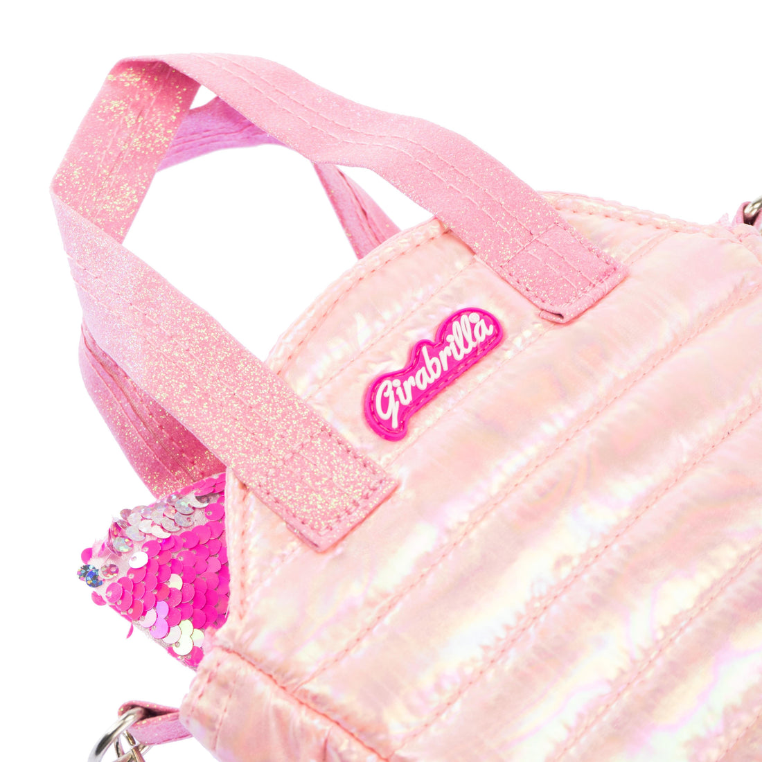Girabrilla Hologram Sequined Tweed Fabric Luggage Shoulder Bag