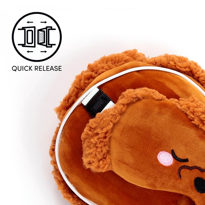 Relaxeazzz Unisex Seyahat Yastığı ve Göz Maskesi-Adoramals Gigi the Toy Poodle